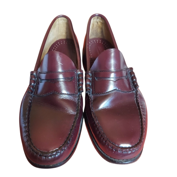 G.H. Bass & Co Weejuns Burgundy Red Larson Leather Penny Loafers Men's - Picture 2 of 16